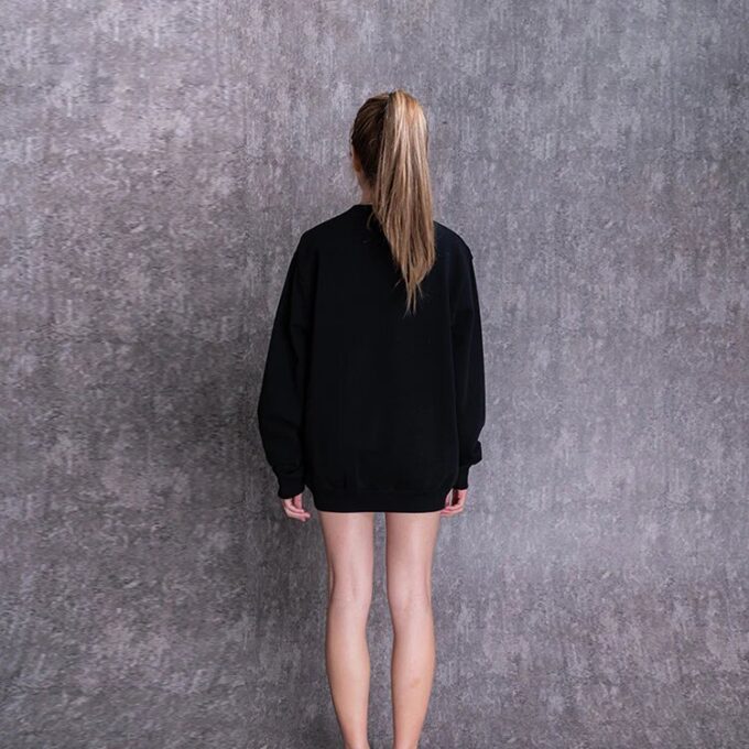 Off-White bomulls-pullover med trykk, rund hals og svart hette