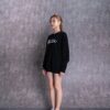 Off-White bomulls-pullover med trykk, rund hals og svart hette