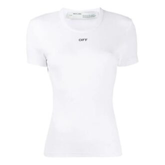 Off-White bomulls-T-skjorte med bokstavlogo og korte ermer