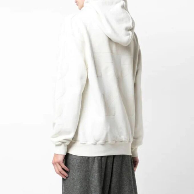 Off-White bomullsgenser med hette, hvit