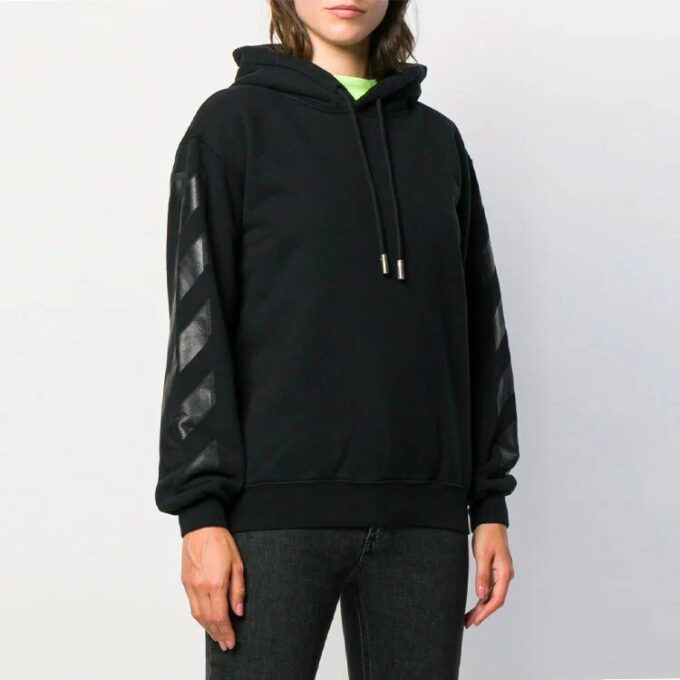 Off-White bomullsgenser med hette, svart