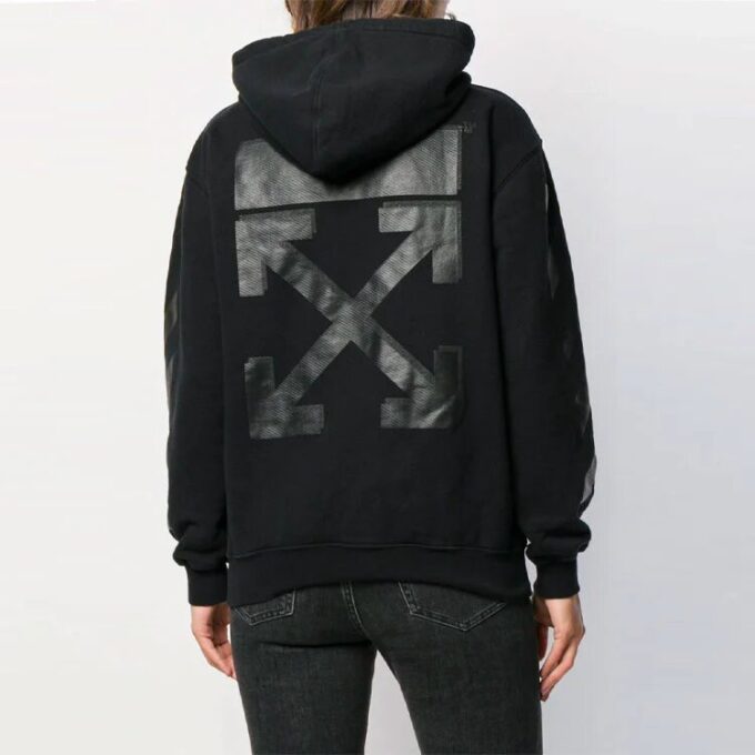 Off-White bomullsgenser med hette, svart