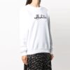 Off-White bomullstrøye med rund hals og trykk, hvit hettegenser
