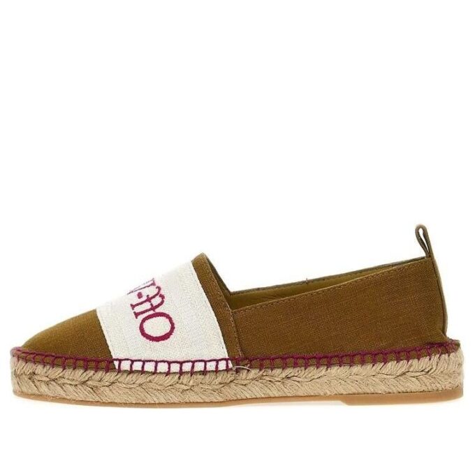 Off-White Bookish Slip-On Espadrilles «Brown White»