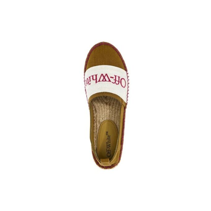 Off-White Bookish Slip-On Espadrilles «Brown White»