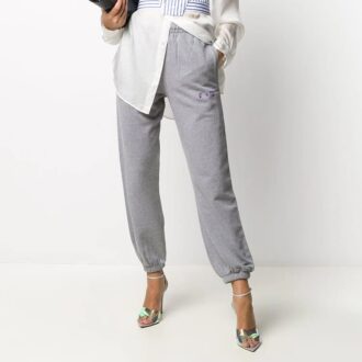 Off-White brodert grå sportsbukser/joggebukser