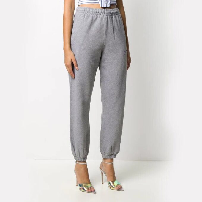 Off-White brodert grå sportsbukser/joggebukser