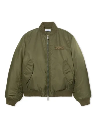 Off-White brodert nylon bomberjakke