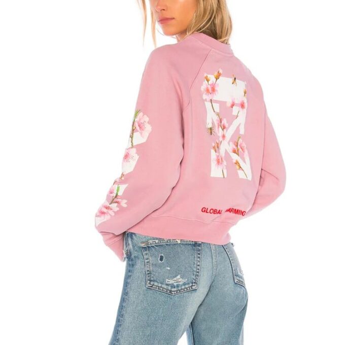 Off-White C O Virgil Abloh FW Cherry Blossom kort bomulls-genser