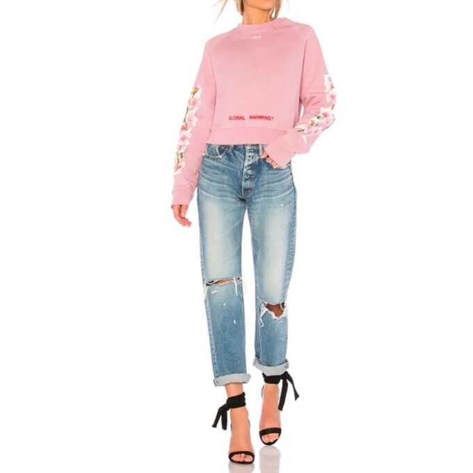 Off-White C O Virgil Abloh FW Cherry Blossom kort bomulls-genser