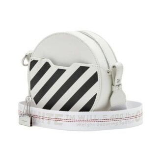 Off-White c/o Virgil Abloh Stripe Printing Circular White Skuldervesk