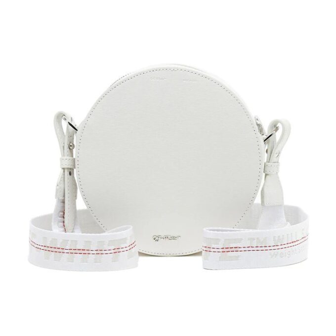 Off-White c/o Virgil Abloh Stripe Printing Circular White Skuldervesk