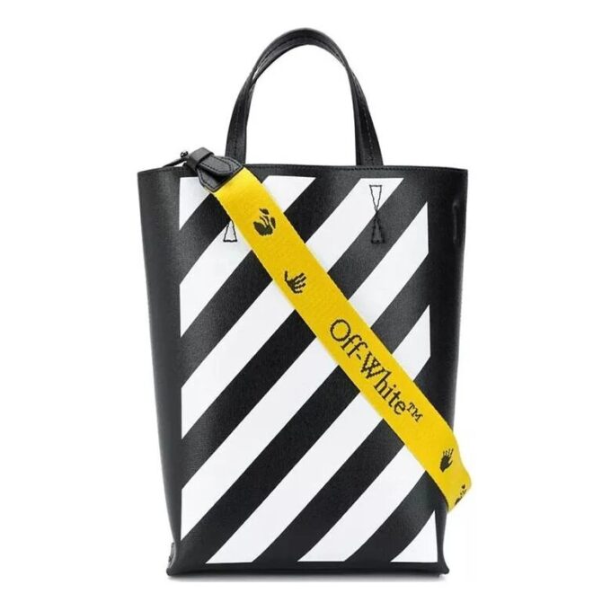 Off-White Deceleration skinnveske i bøtteform, svart