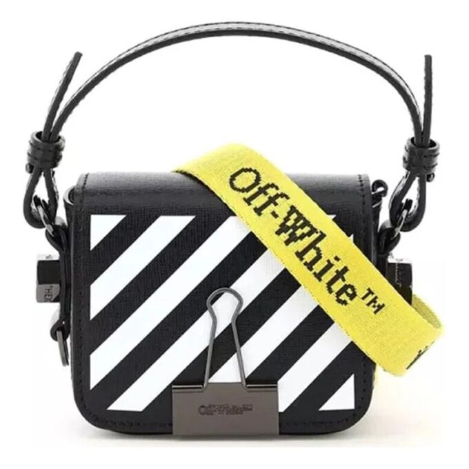 Off-White Deceleration skinnveske, liten størrelse, svart