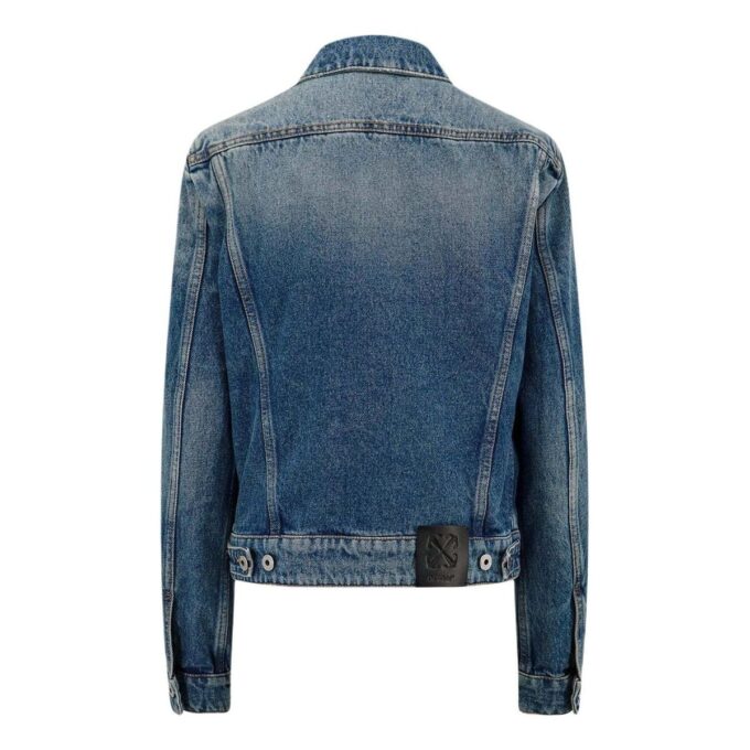 Off-White Denimjakke med stroppdetaljer «Blå»