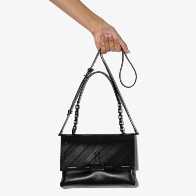 Off-White Diag Binder Clip skulderveske Svart