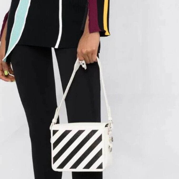 Off-White Diag Logo-plaque skulderveske «White Black»