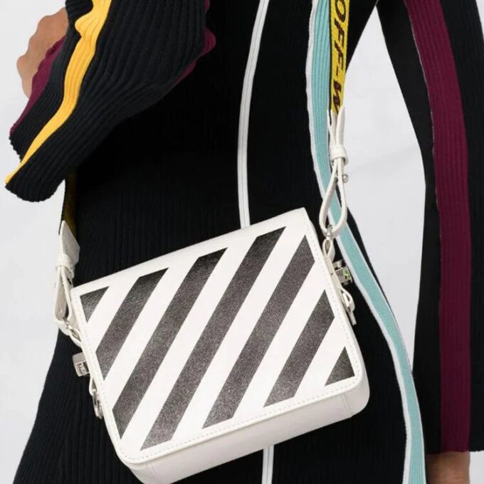 Off-White Diag Logo-plaque skulderveske «White Black»