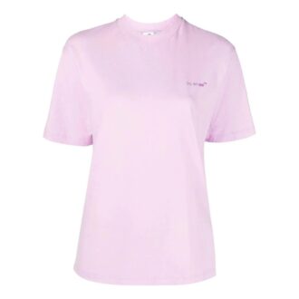 Off-White Diag-Print kortærmet T-skjorte «Light Pink»