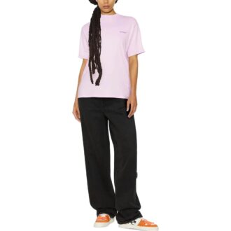 Off-White Diag-Print kortærmet T-skjorte «Light Pink»
