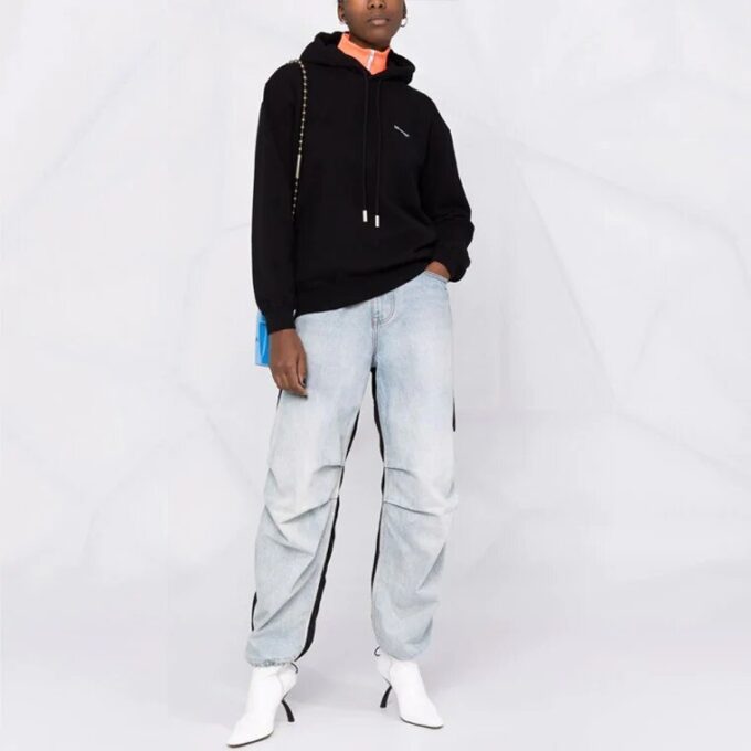 Off-White Diag Regular Hoodie «Black White»