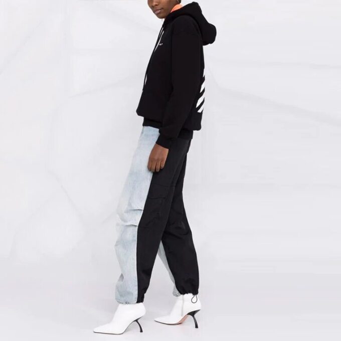 Off-White Diag Regular Hoodie «Black White»