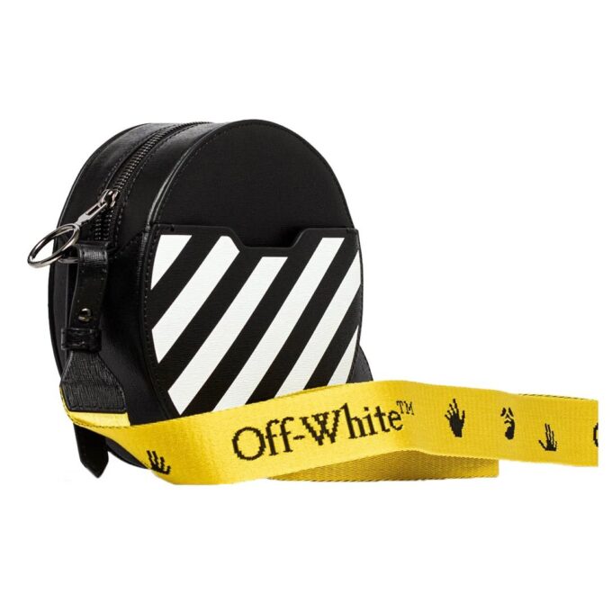 Off-White Diag rund skulderveske, svart