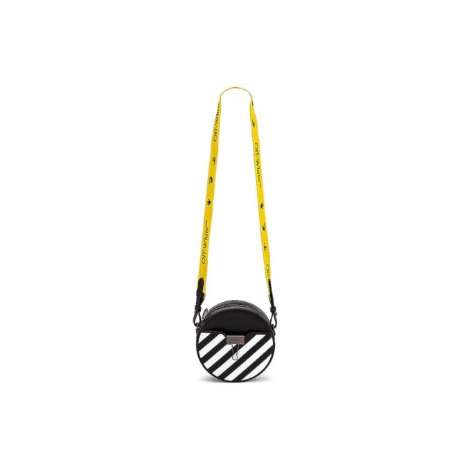 Off-White Diag rund skulderveske, svart