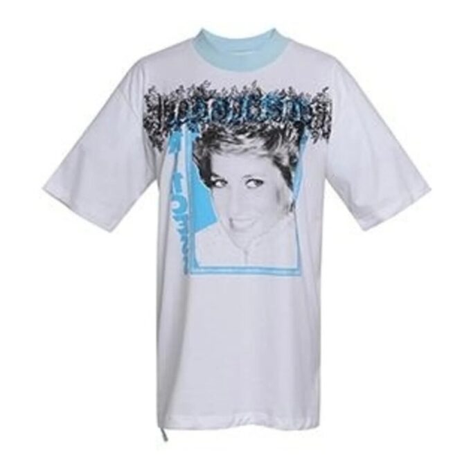 Off-White Diana Princess-trykk, Shorts med kort ermet