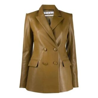 Off-White dobbeltradet blazer med spisse etiketter