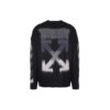 Off-White Fleece-strikket skjorte med rund hals for menn, svart
