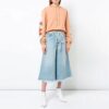 Off-White Flowers Printing Hoodie Loose Fit Rosa Rød