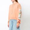 Off-White Flowers Printing Hoodie Loose Fit Rosa Rød