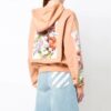 Off-White Flowers Printing Hoodie Loose Fit Rosa Rød