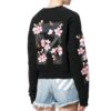 Off-White Fw17 Rundhalset genser med broderi av kirsebærblomster