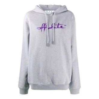 Off-White FW20 Script-logo, løs, grå