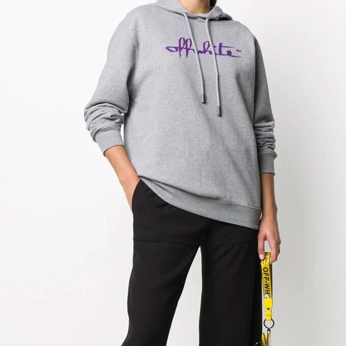 Off-White FW20 Script-logo, løs, grå