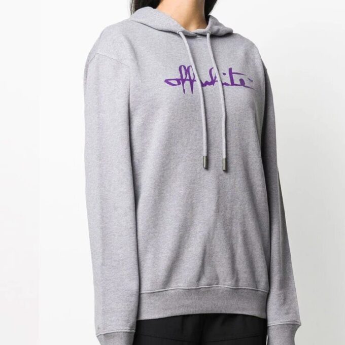Off-White FW20 Script-logo, løs, grå