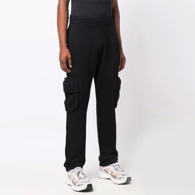Off-White FW21 Arrow Cargo Casual-bukser for menn, løs passform, svart