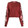 Off-White genser med blomstertrykk, burgunder