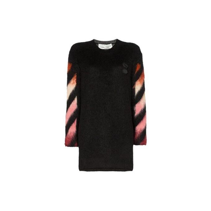 Off-White geometrisk gradient mohairgenser svart