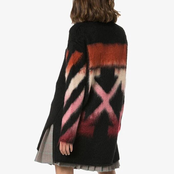 Off-White geometrisk gradient mohairgenser svart