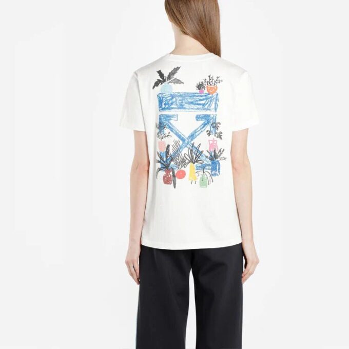 Off-White Graft Arrows Bomull Rundhalset Kortermet Normal Passform