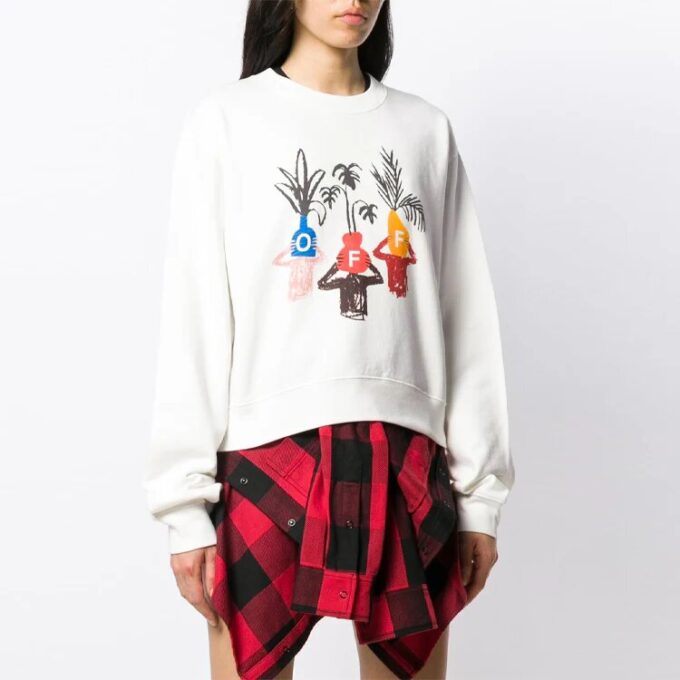 Off-White Graft Arrows Rundhalsgenser Hvit