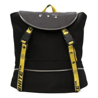 Off-White Herre 21 logo-trykk-serie Funksjonell ryggsekk/skolesekk Svart