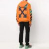 Off-White Herre 3D-logo hettegenser i strikk, oransje