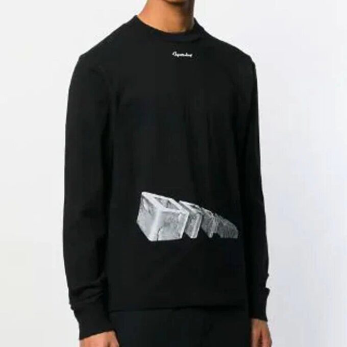 Off-White Herre 3D-mønstret genser Svart