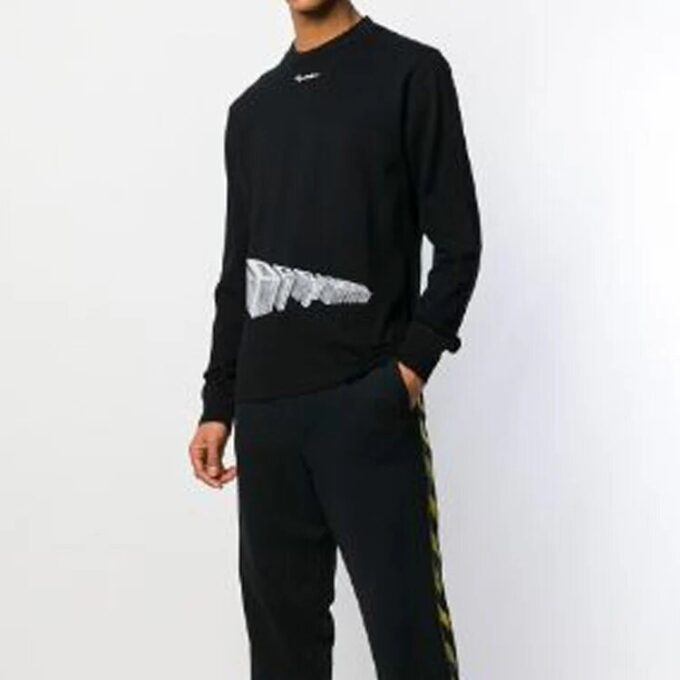 Off-White Herre 3D-mønstret genser Svart