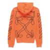 Off-White Herre Abstrakte Arrows Slim Arrow Washed Distress Geometri Brodert Oransje