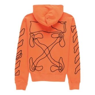 Off-White Herre Abstrakte Arrows Slim Arrow Washed Distress Geometri Brodert Oransje